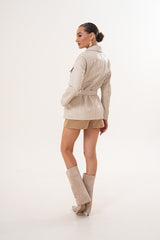 The Eira Cream Leather Jacket
