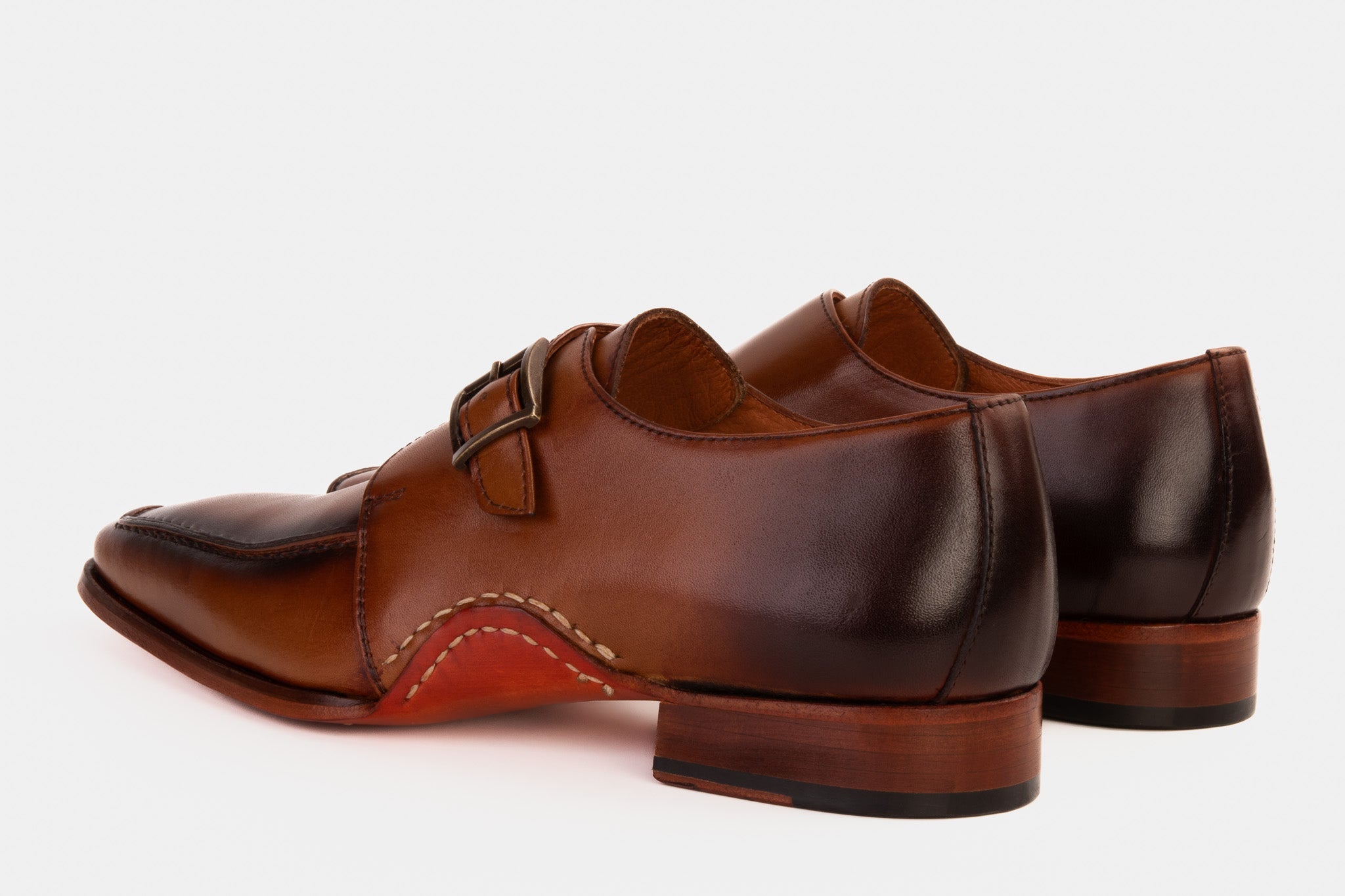 The Hagrid Tan Leather Single Monk Strap Handmade Shoe