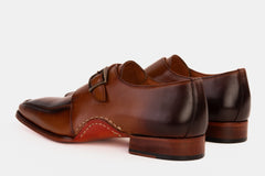 The Hagrid Tan Leather Single Monk Strap Handmade Shoe