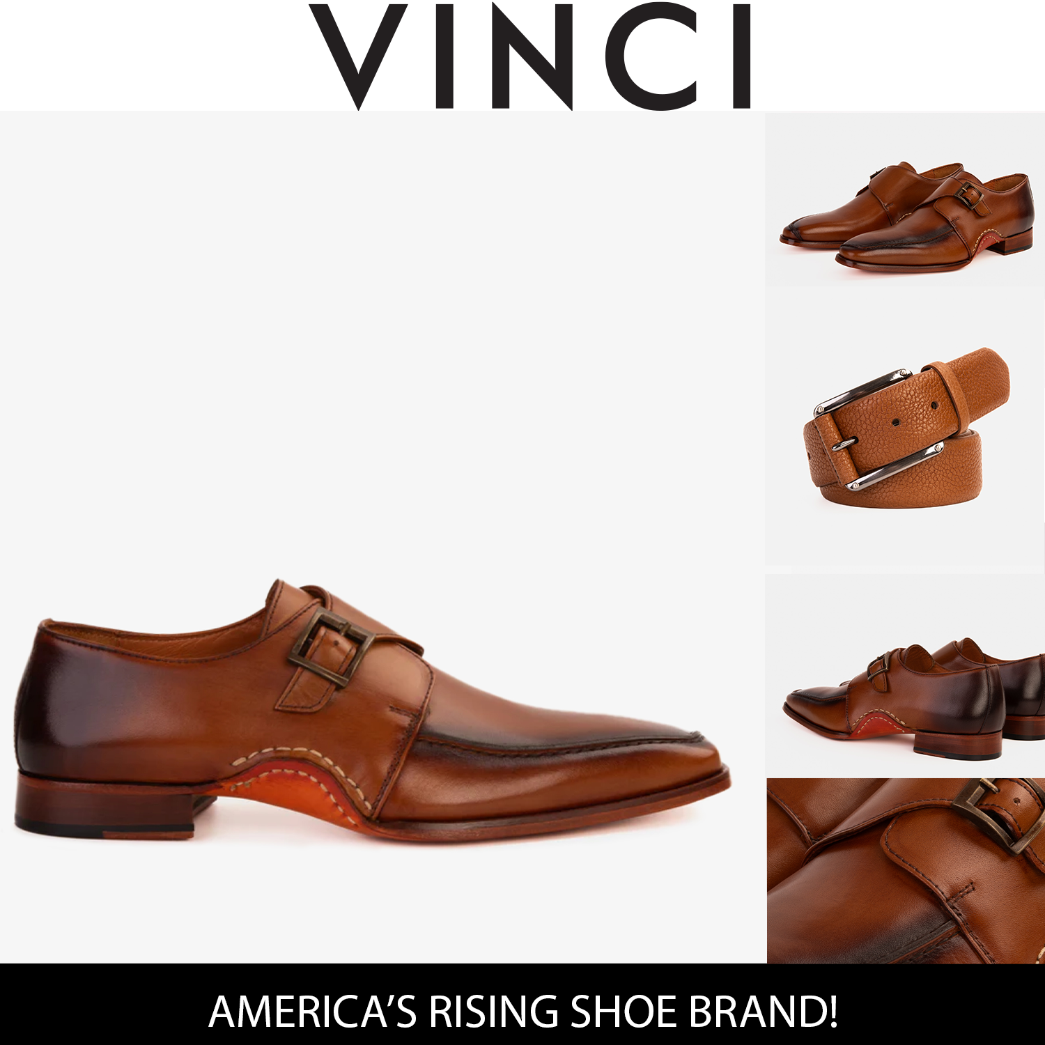 The Hagrid Tan Leather Single Monk Strap Handmade Shoe
