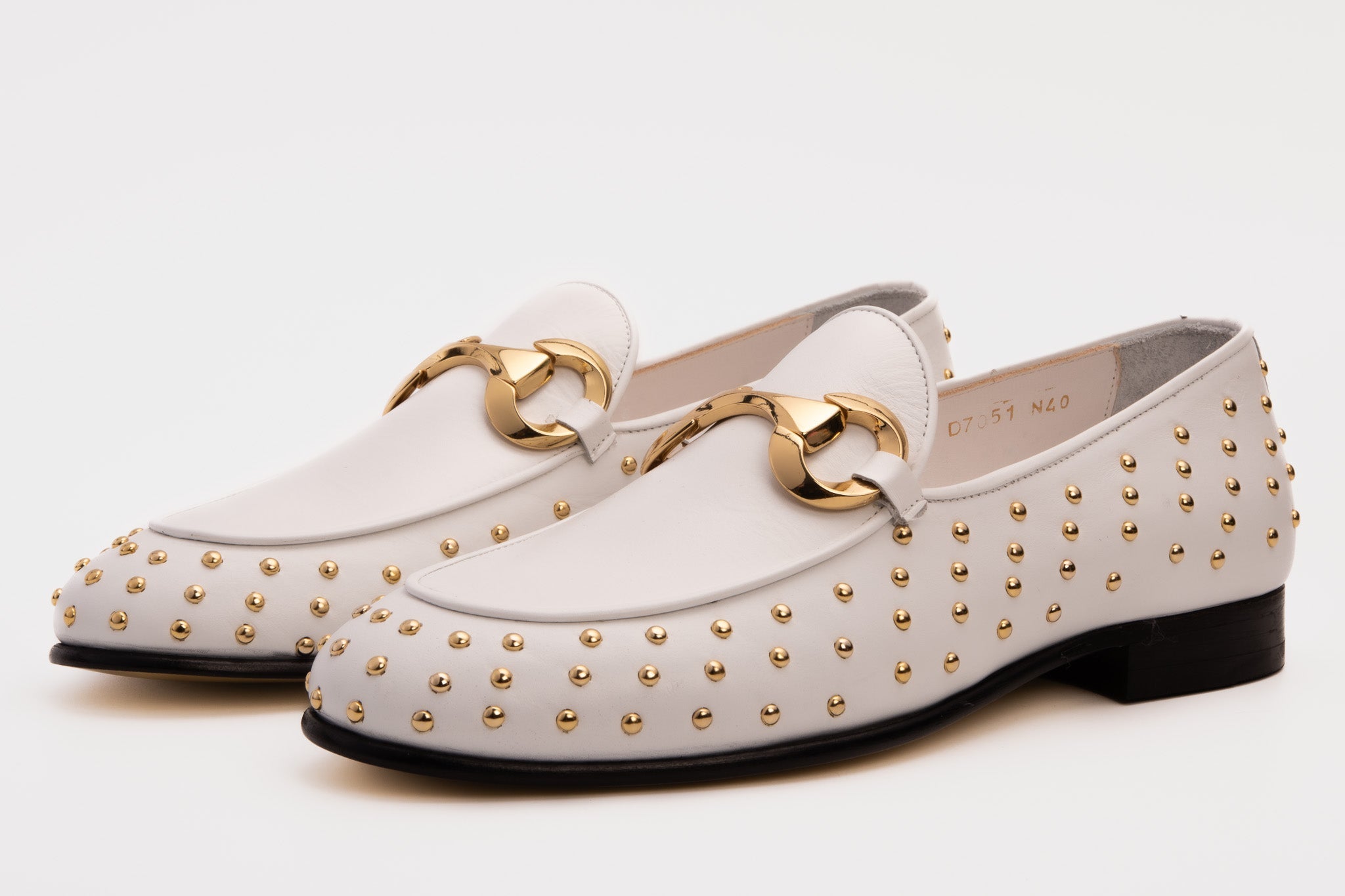 The Jupiter  Shoe White Spike Leather  Bit Dress Loafer Limited Edition Shoe