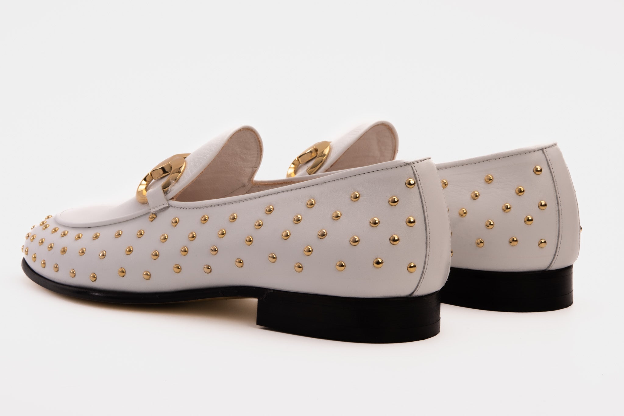 The Jupiter  Shoe White Spike Leather  Bit Dress Loafer Limited Edition Shoe