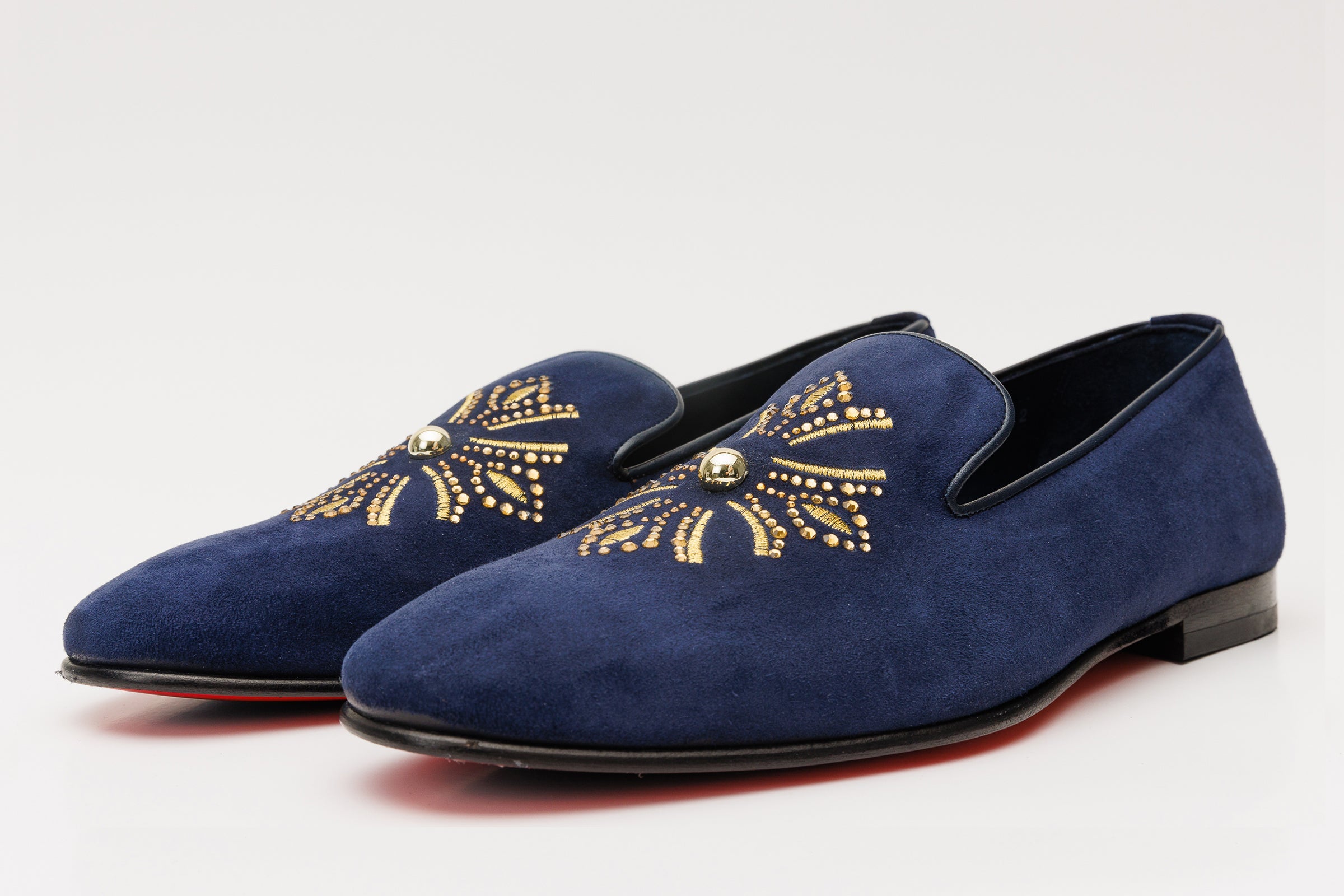 The Lazio Shoe Navy Blue Suede Slip-on Loafer Shoe