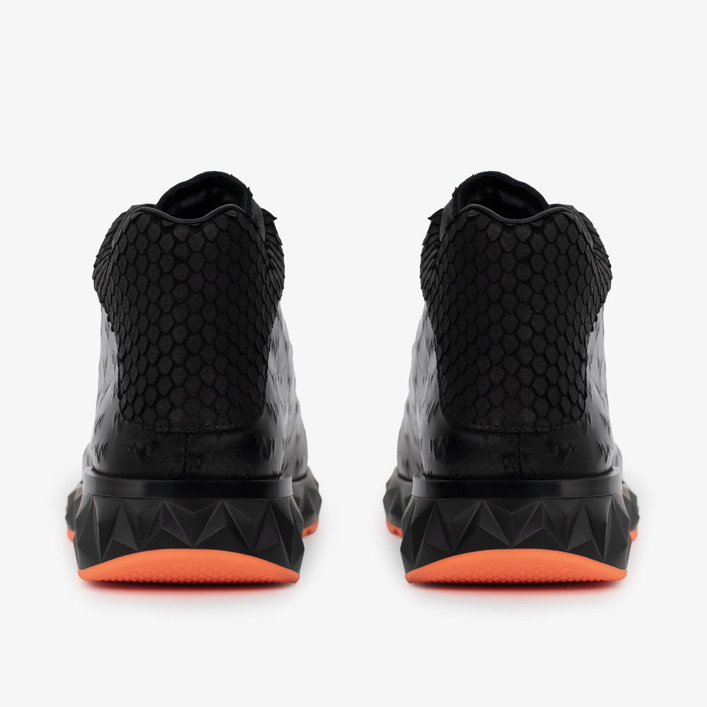 The Caesars Black Leather High-Top Sneaker