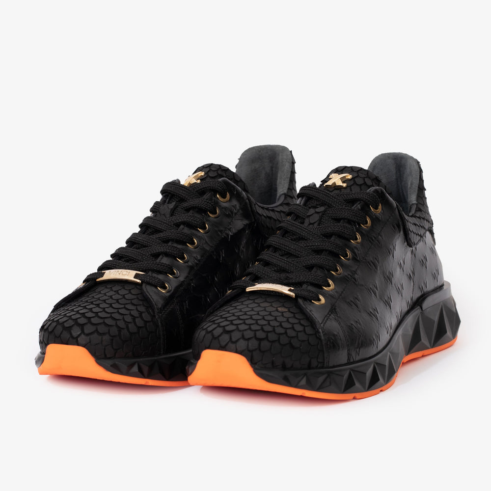 The Caesars Black Leather  Sneaker