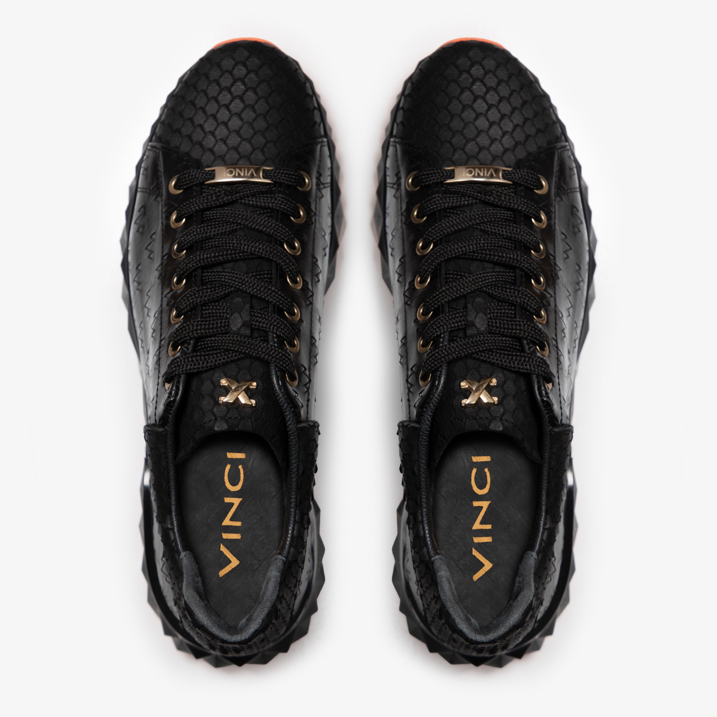 The Caesars Black Leather  Sneaker