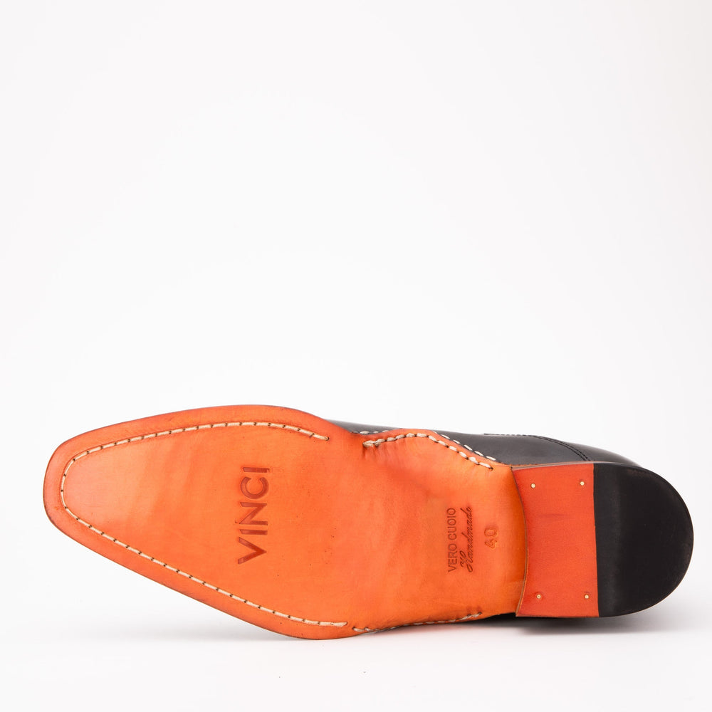 The Royal Hand Craft Black Leather Double-Buckle Chelsea Boot