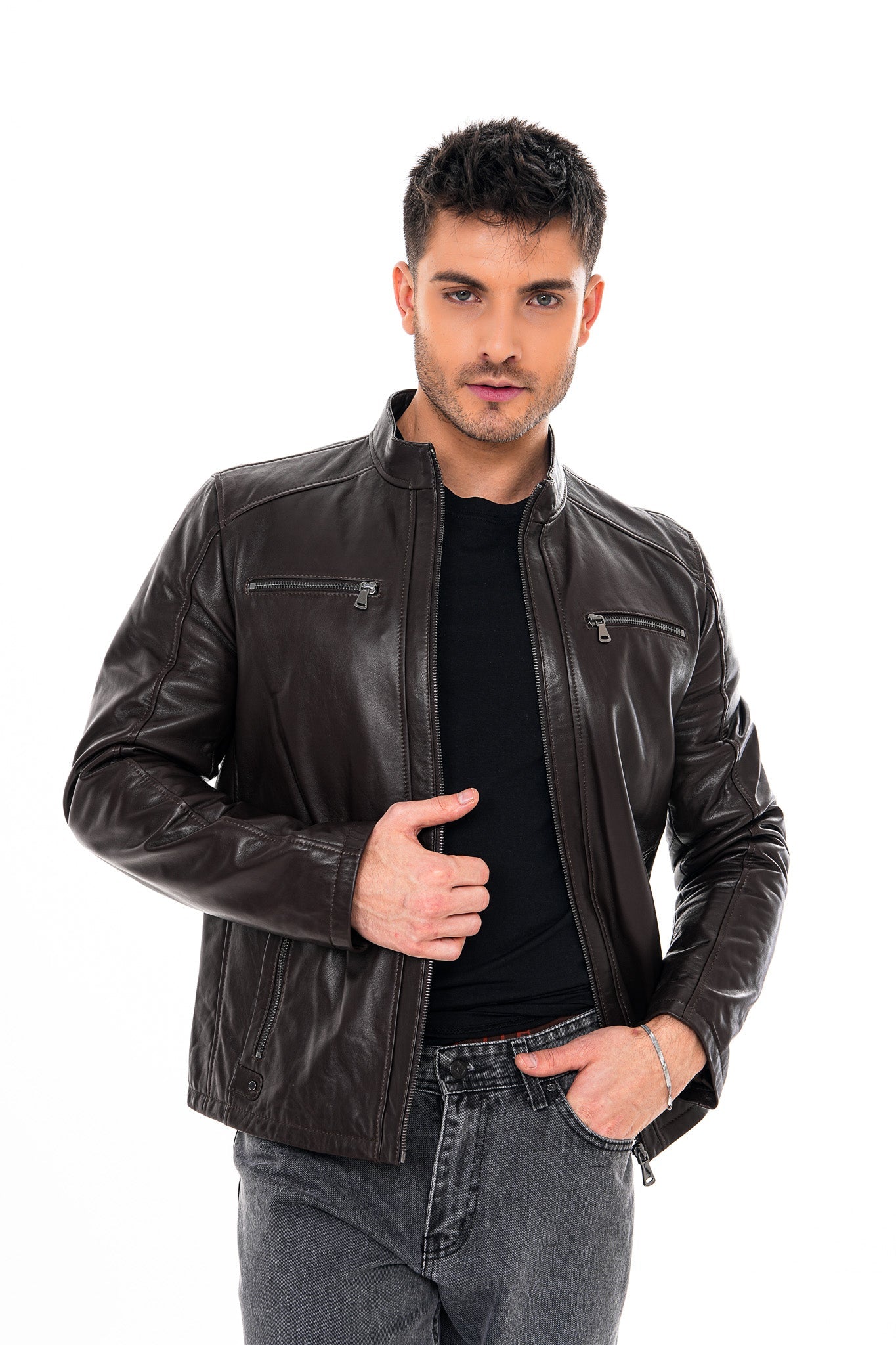 The Falcon Dark Brown Smooth Leather Jacket