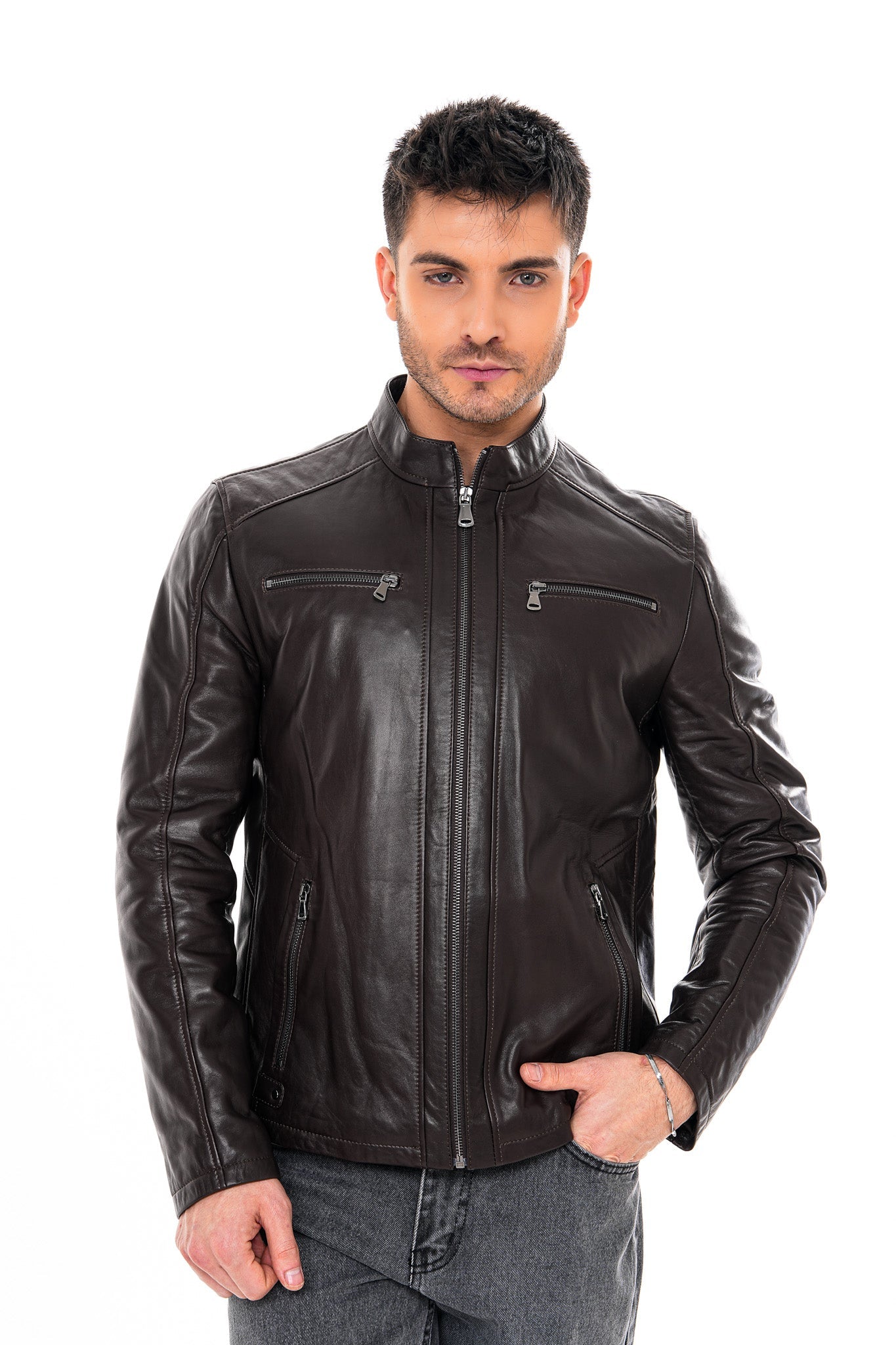 The Falcon Dark Brown Smooth Leather Jacket