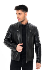 The Falcon Black Smooth Leather Jacket