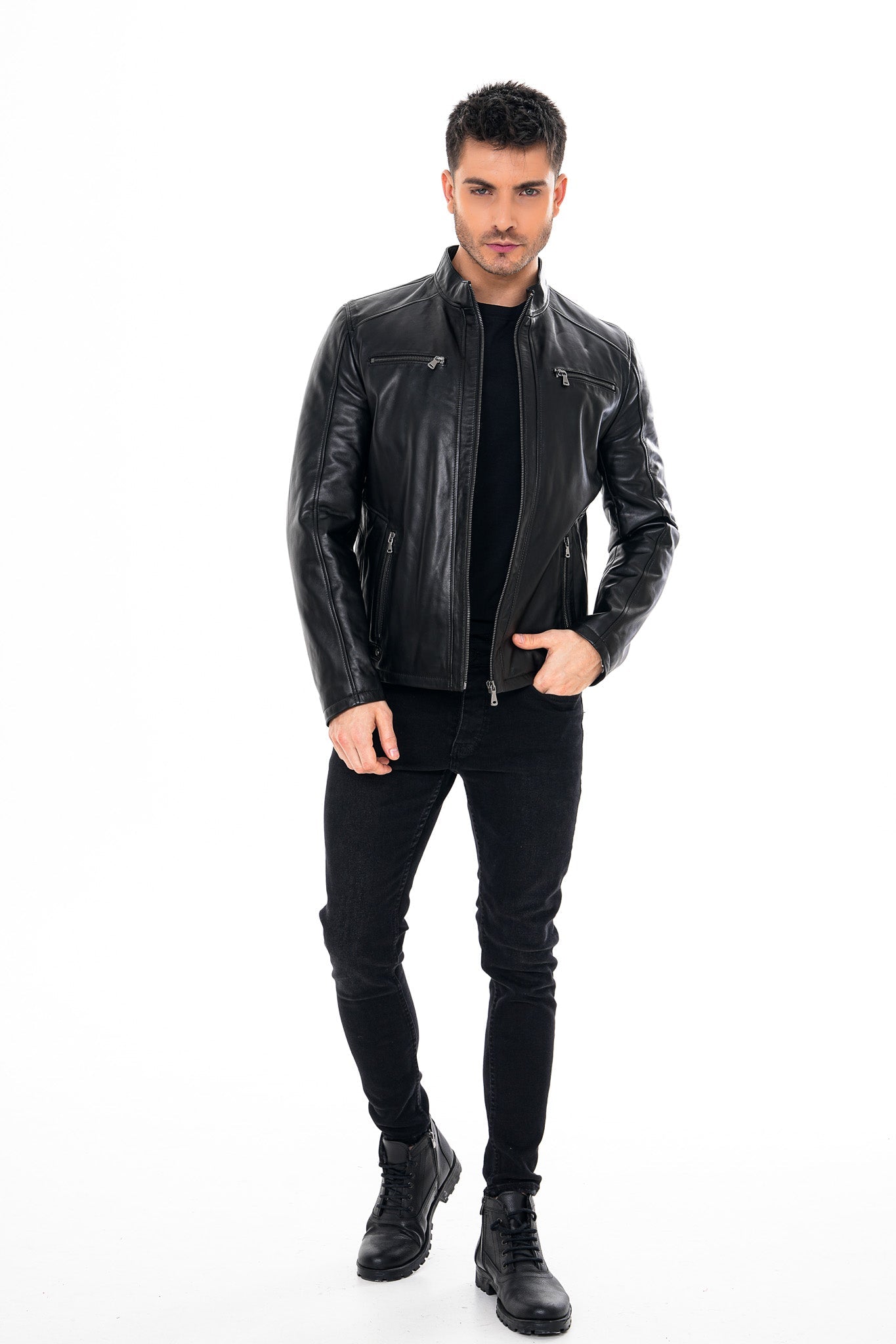 The Falcon Black Smooth Leather Jacket