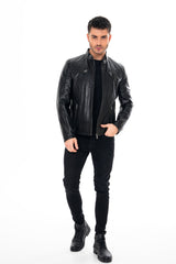 The Falcon Black Smooth Leather Jacket