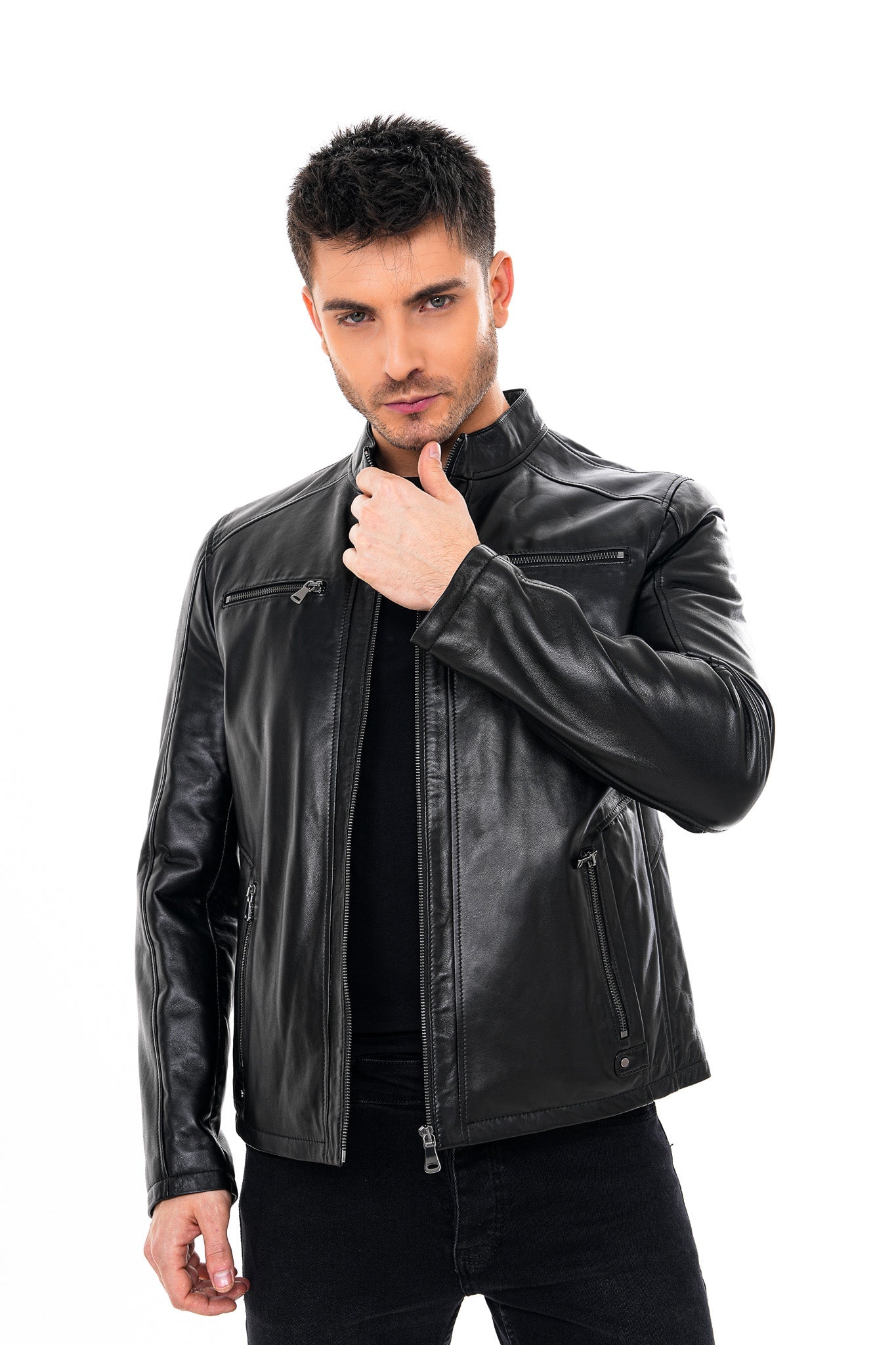 The Falcon Black Smooth Leather Jacket