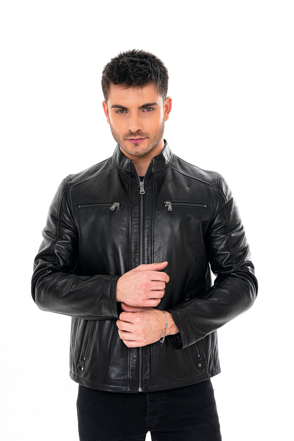 The Falcon Black Smooth Leather Jacket