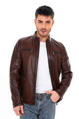 The Falcon Brown Pebbled Leather Jacket