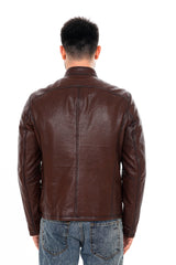 The Falcon Brown Pebbled Leather Jacket