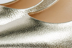 The Ege Gold Leather Pump Fuchsia Sole Shoe