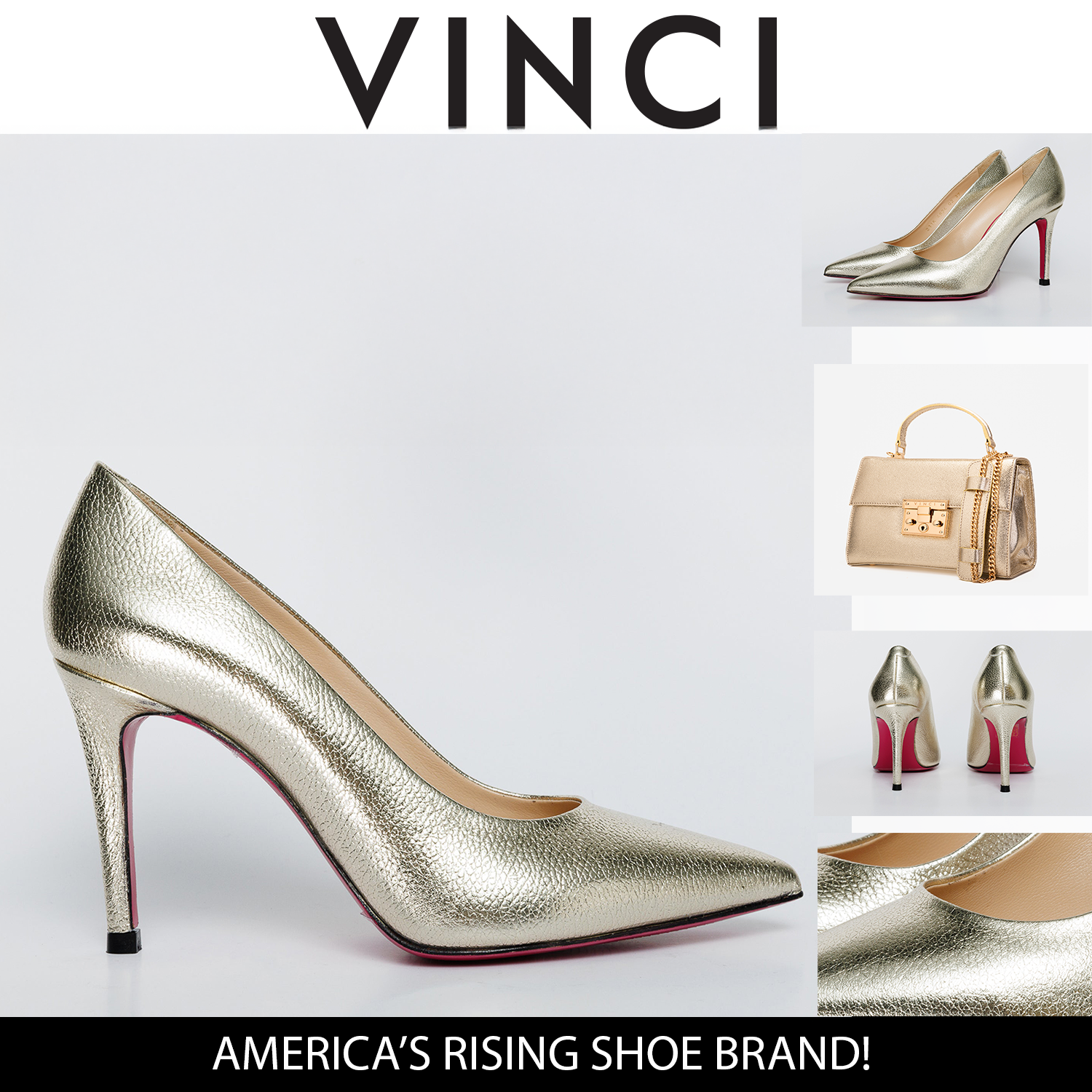 The Ege Gold Leather Pump Fuchsia Sole Shoe