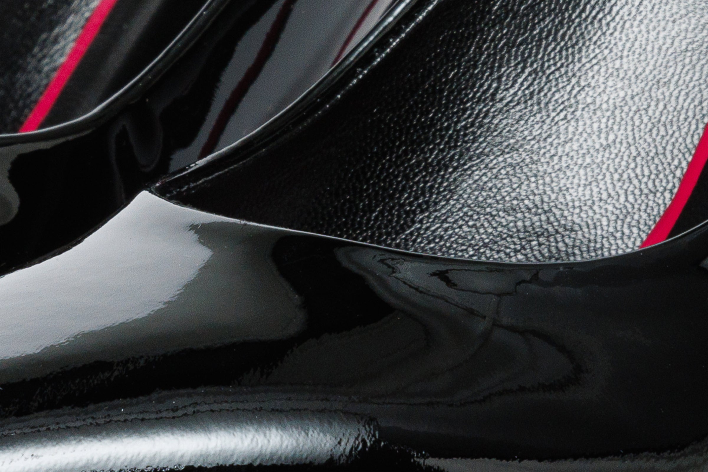 The Ege Black Patent Leather Pump Fuchsia Sole Shoe