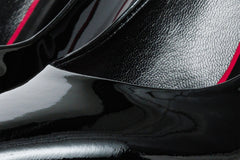 The Ege Black Patent Leather Pump Fuchsia Sole Shoe