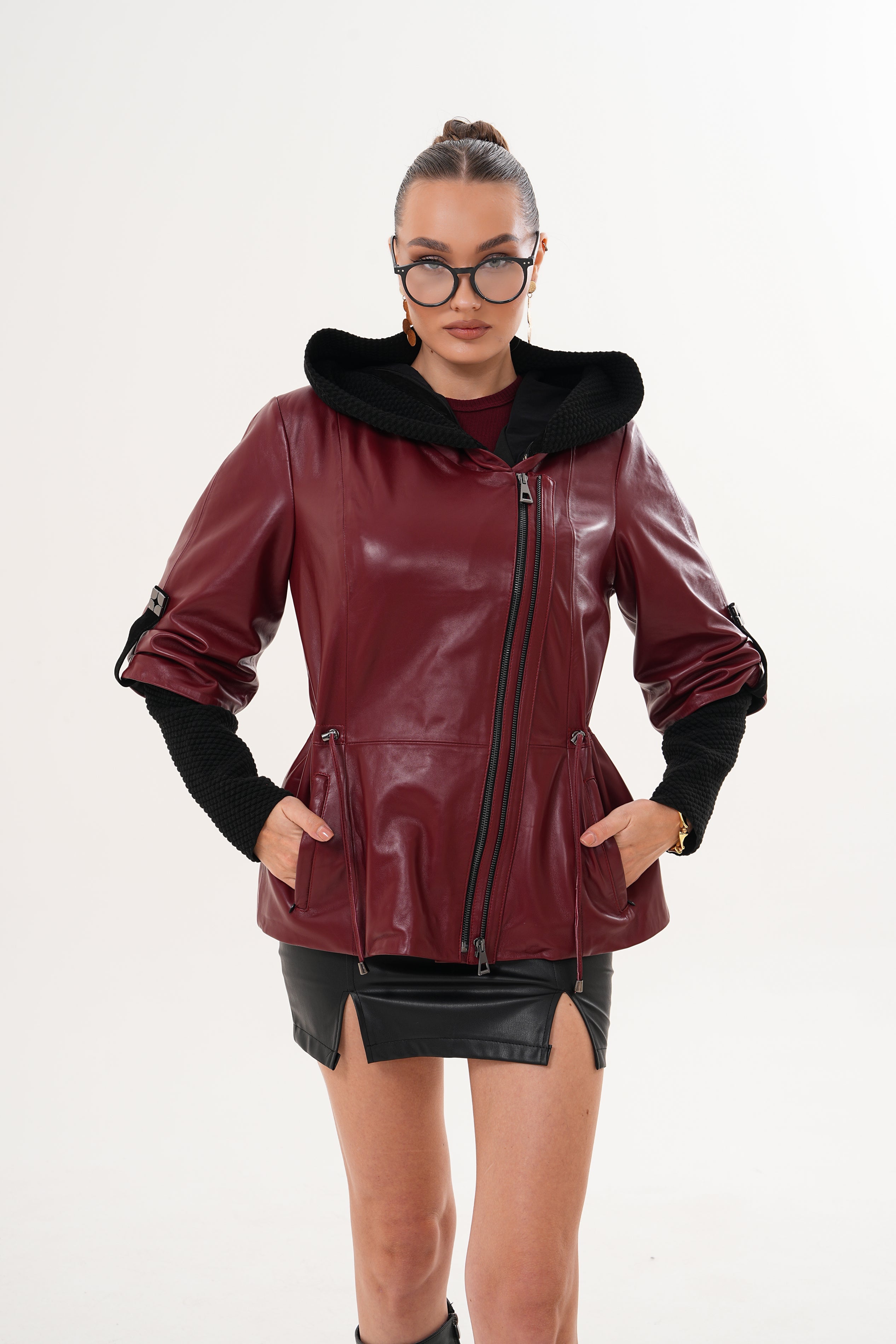 The Hudson Burgundy Leather Jacket