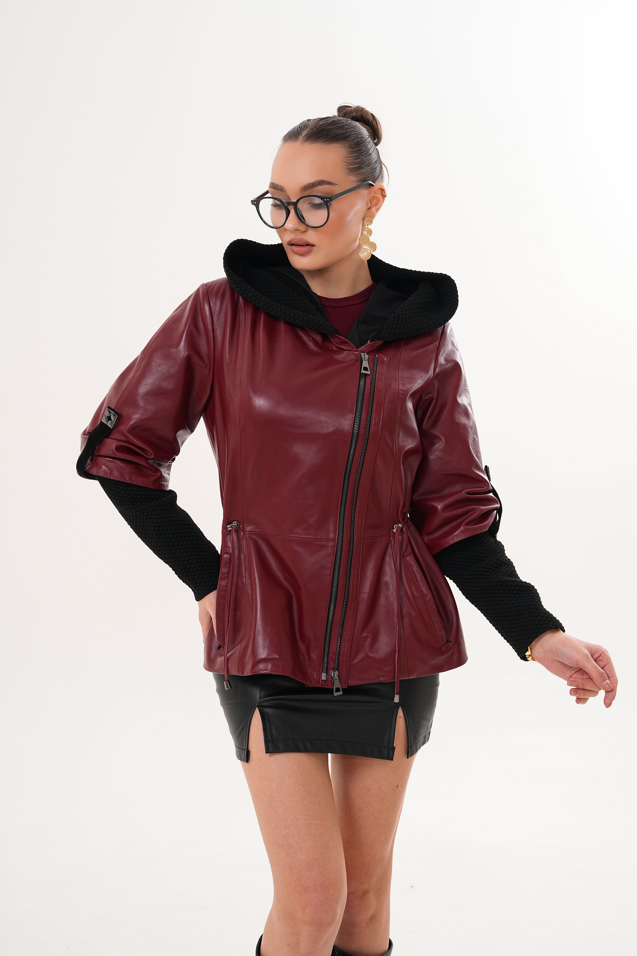 The Hudson Burgundy Leather Jacket