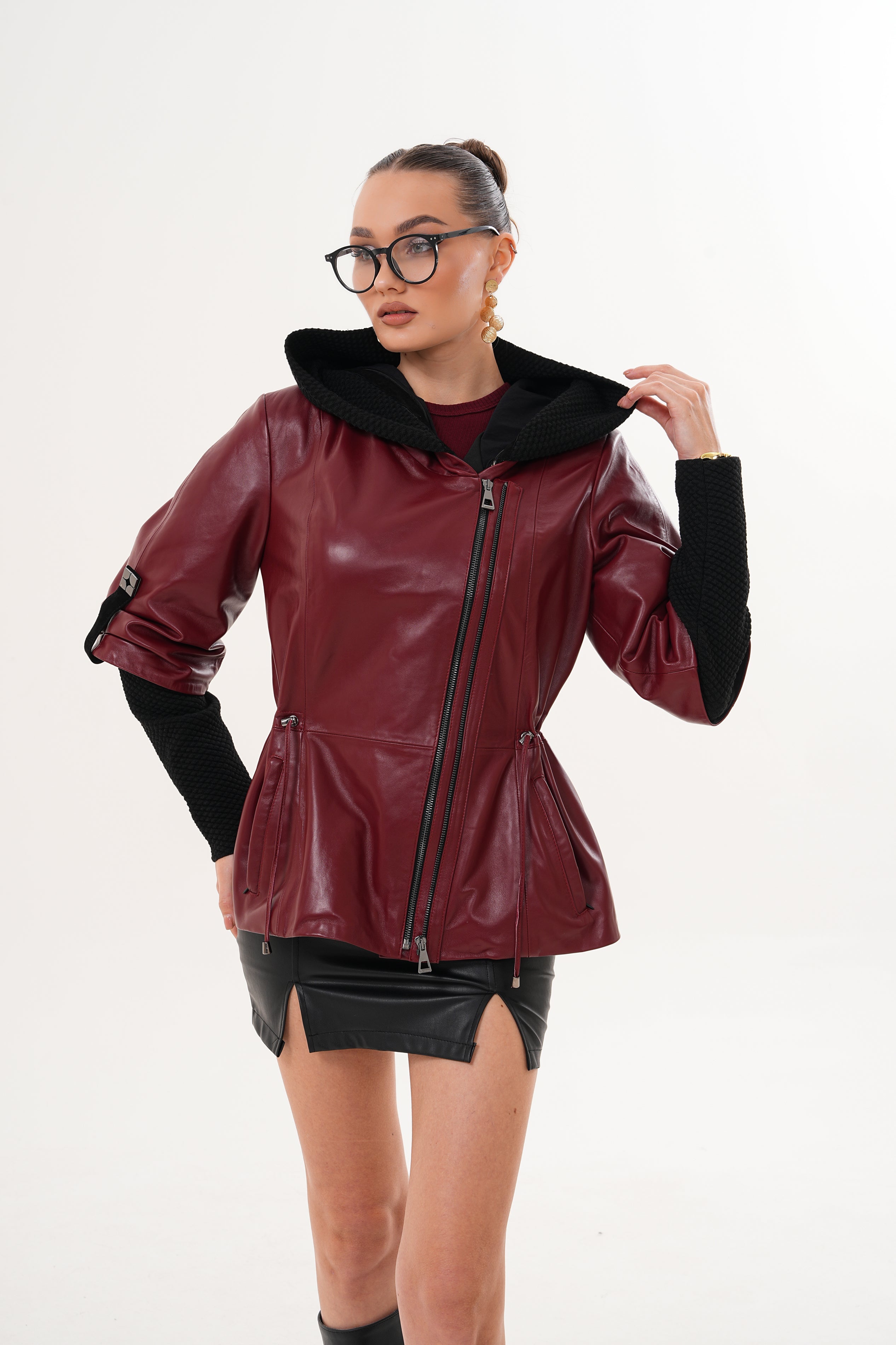 The Hudson Burgundy Leather Jacket