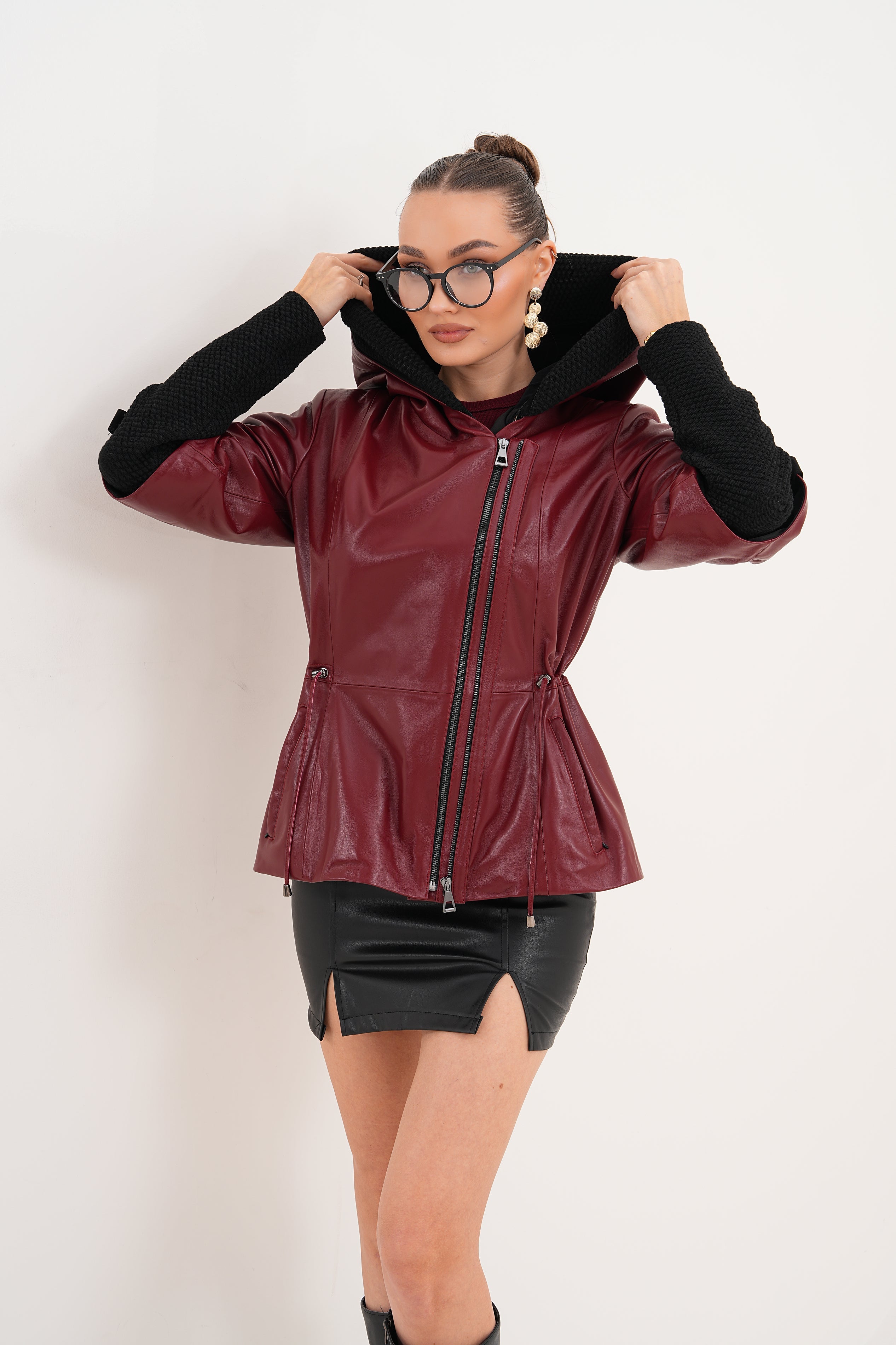 The Hudson Burgundy Leather Jacket