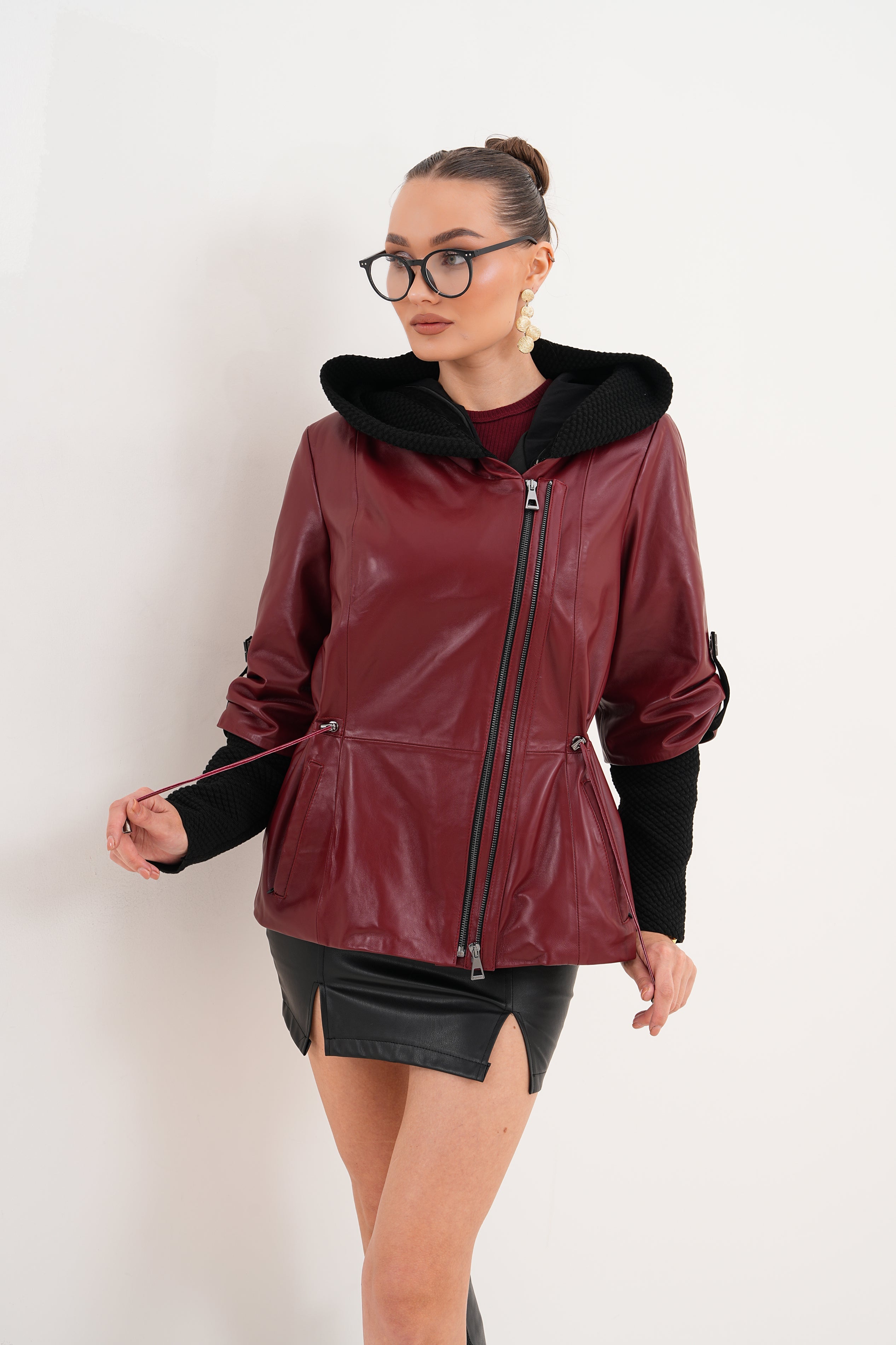 The Hudson Burgundy Leather Jacket