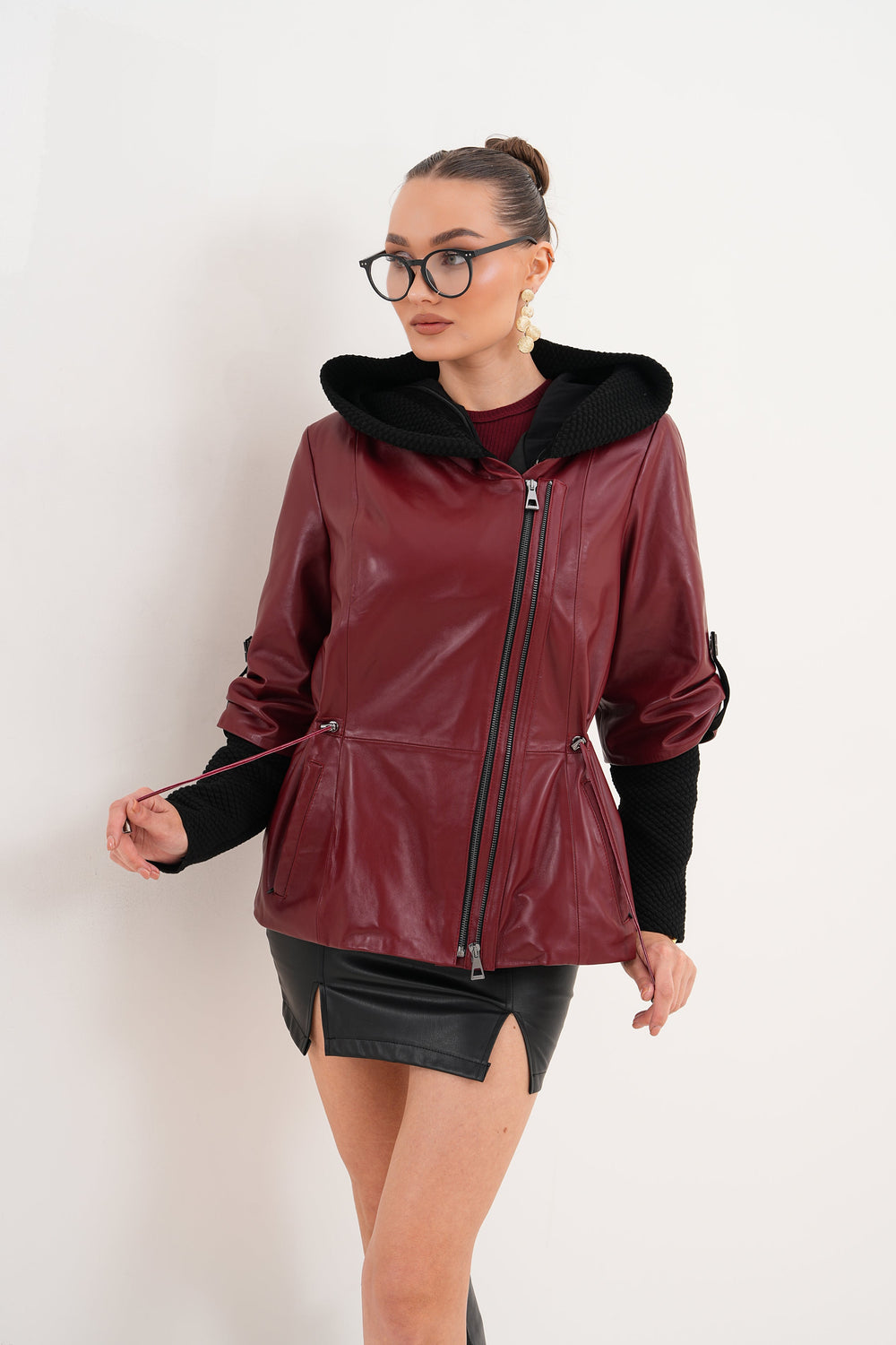 The Hudson Burgundy Leather Jacket