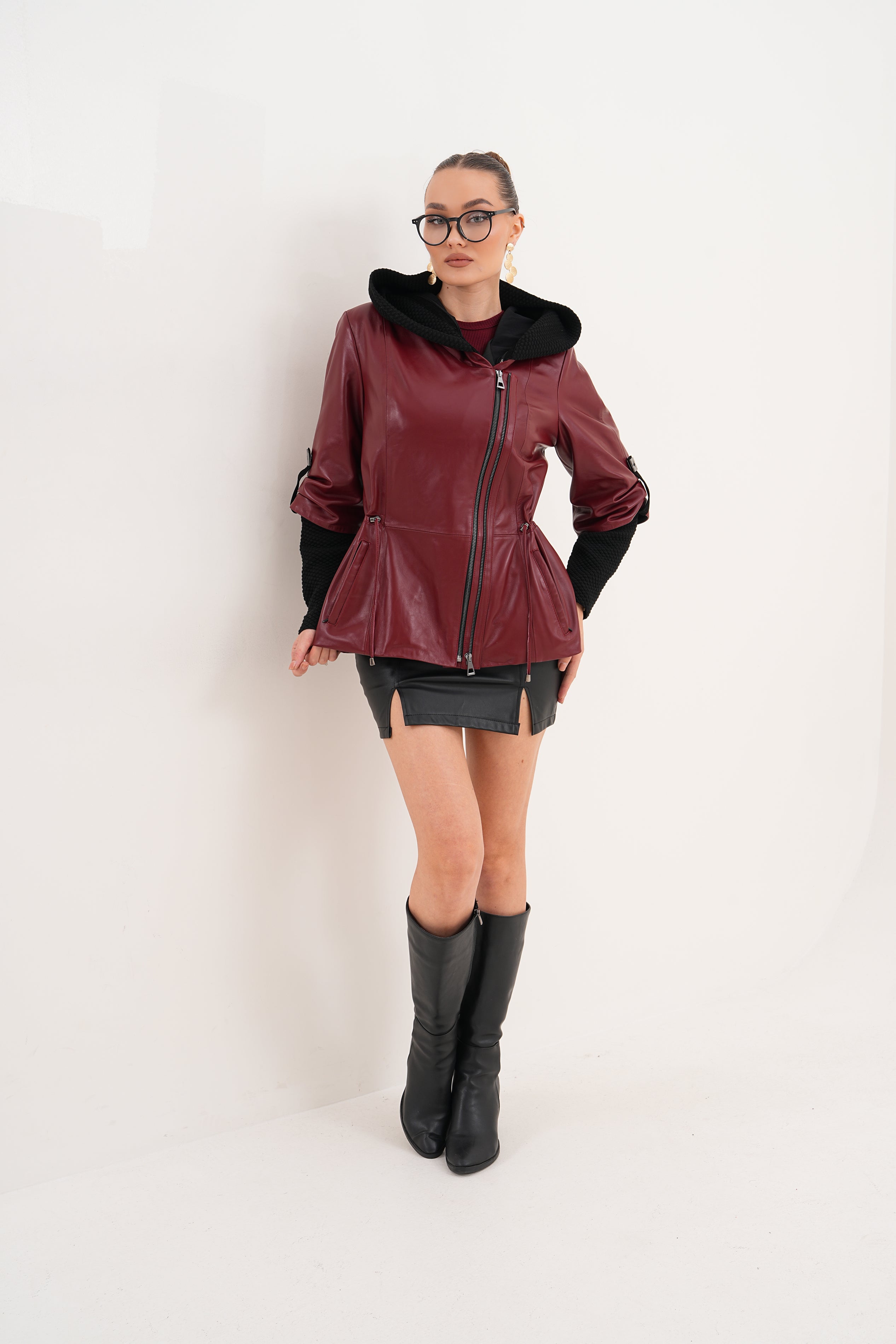 The Hudson Burgundy Leather Jacket