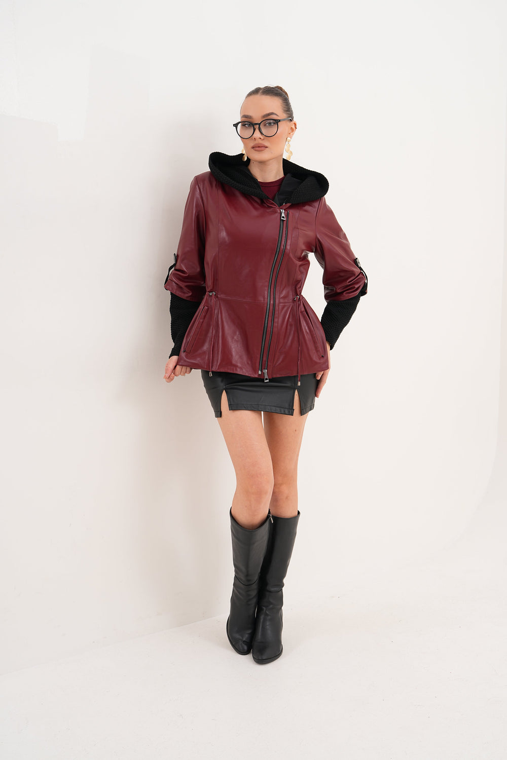 The Hudson Burgundy Leather Jacket