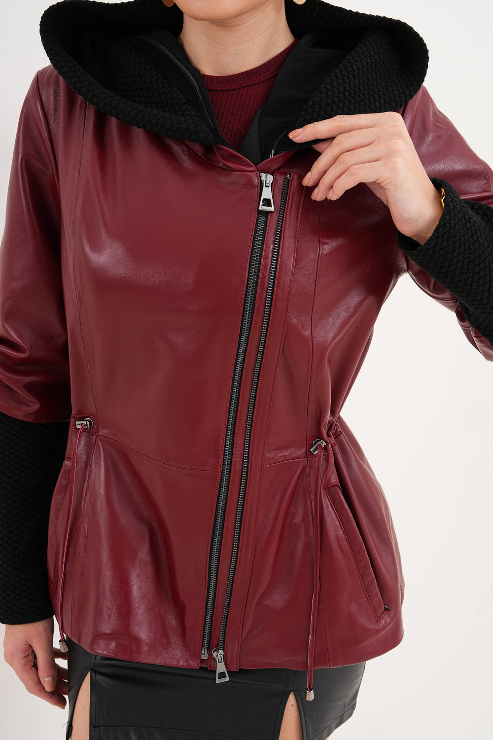 The Hudson Burgundy Leather Jacket