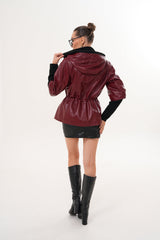 The Hudson Burgundy Leather Jacket