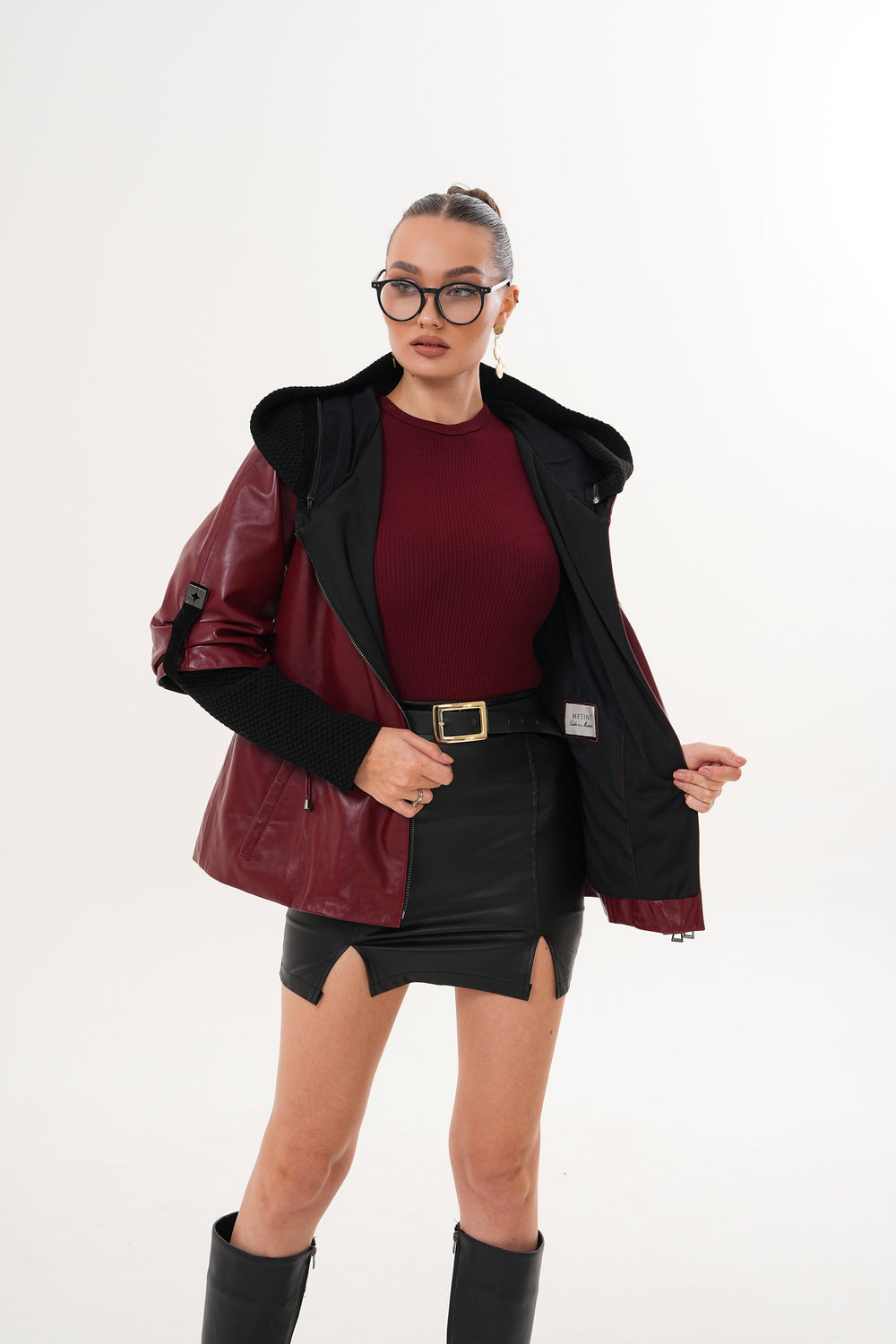 The Hudson Burgundy Leather Jacket