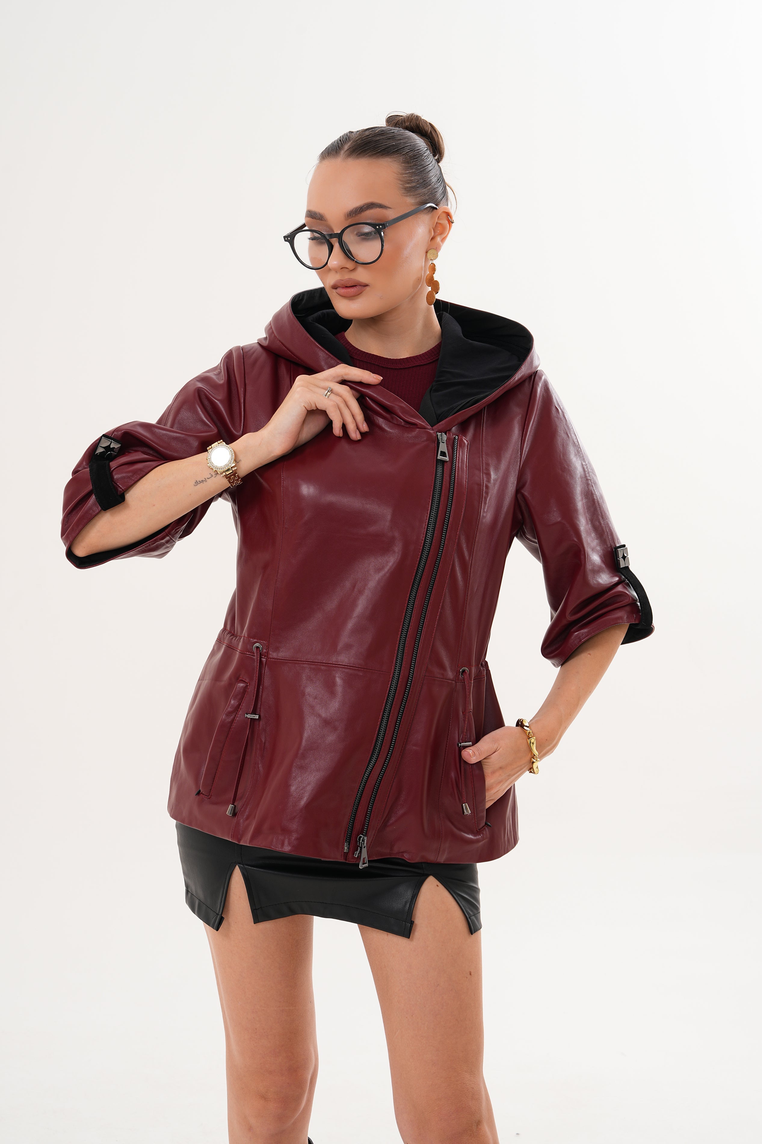 The Hudson Burgundy Leather Jacket