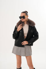 The Auretta Textured Leather Jacket