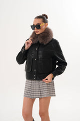 The Auretta Textured Leather Jacket