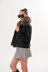 The Auretta Textured Leather Jacket
