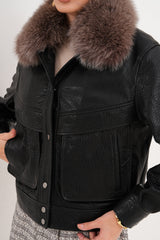 The Auretta Textured Leather Jacket