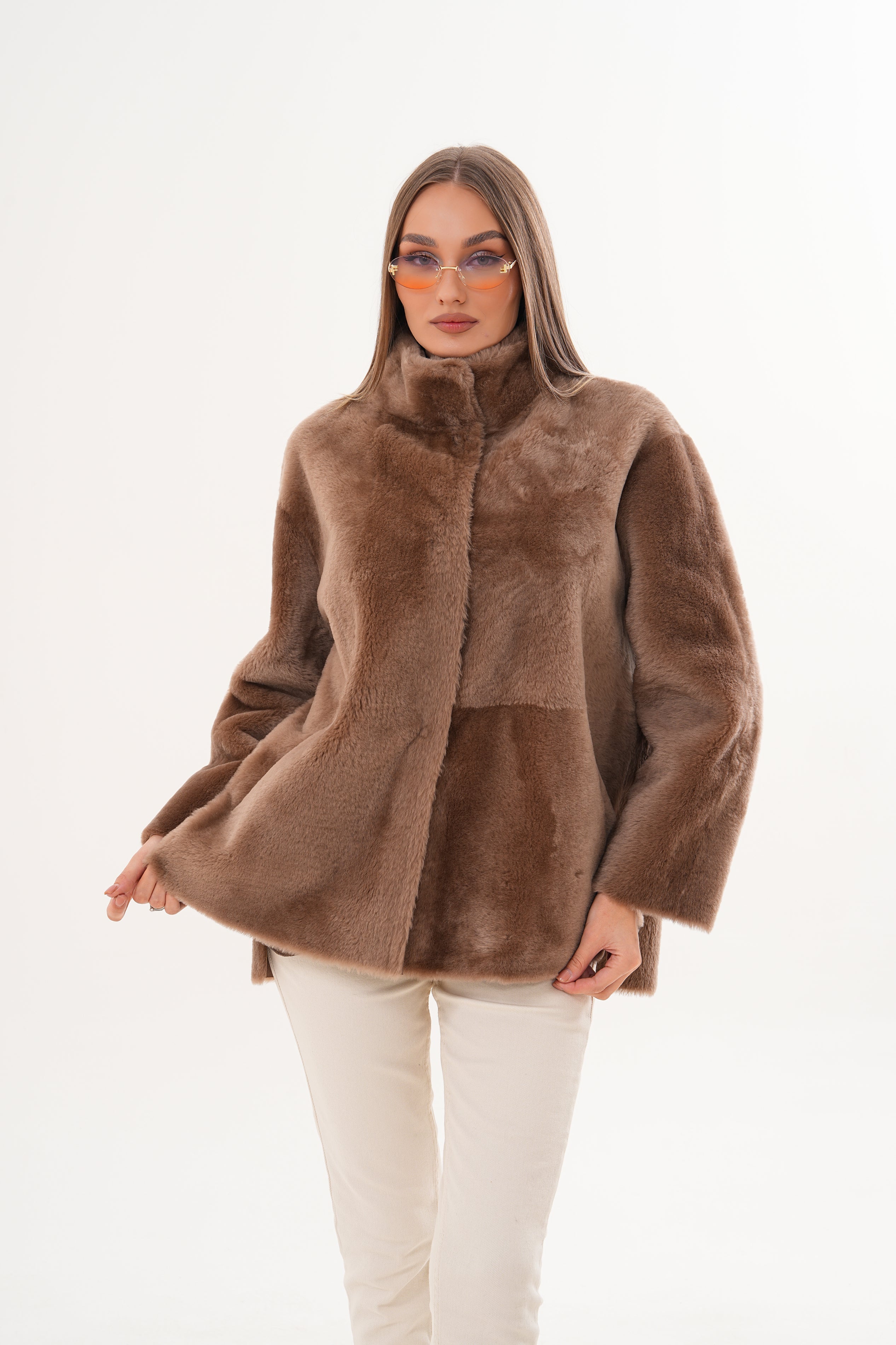 The Belluna Camel Reversible Shearling Jacket