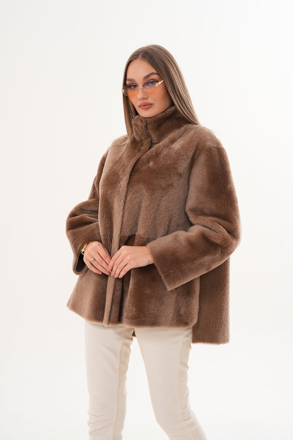 The Belluna Camel Reversible Shearling Jacket