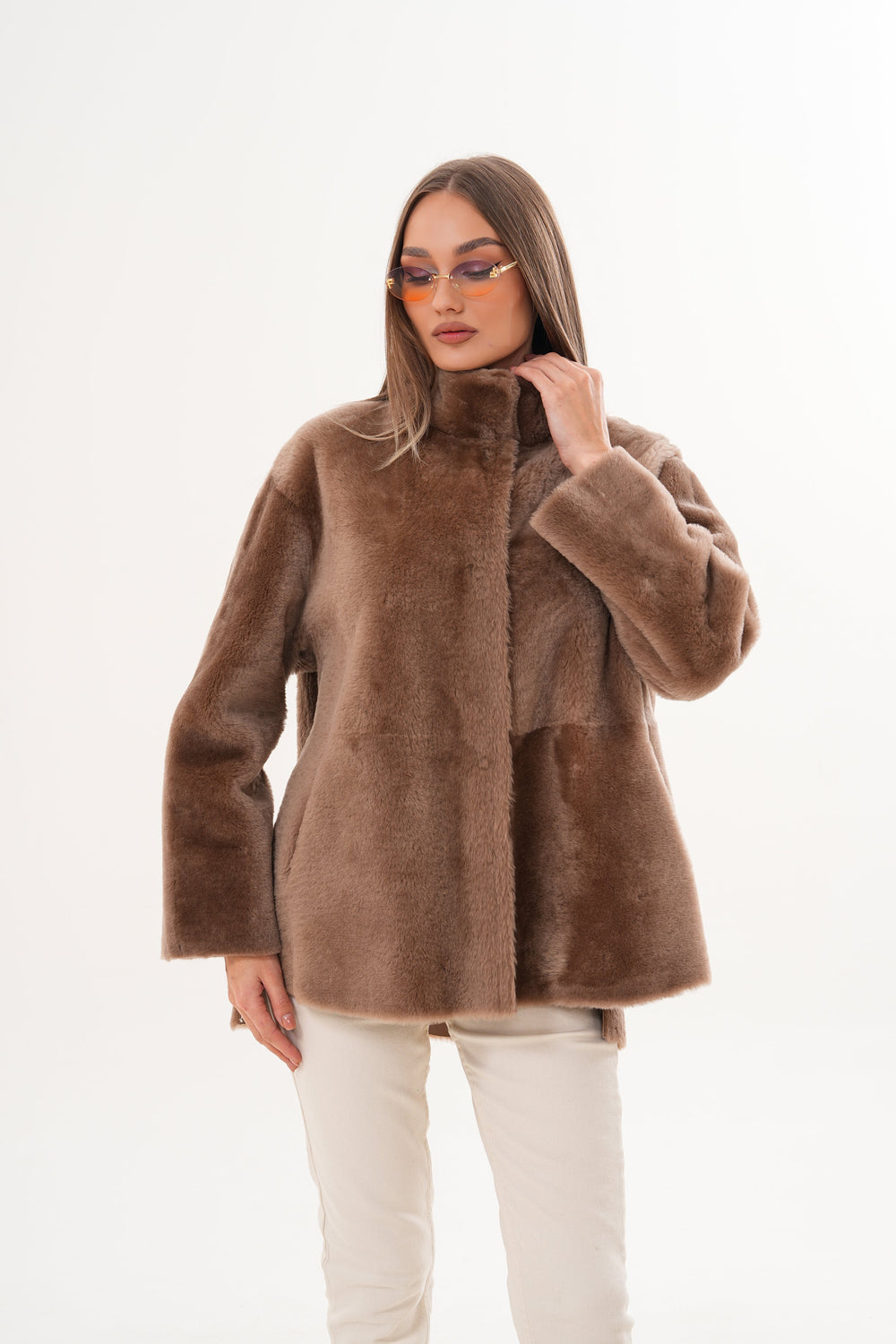 The Belluna Camel Reversible Shearling Jacket