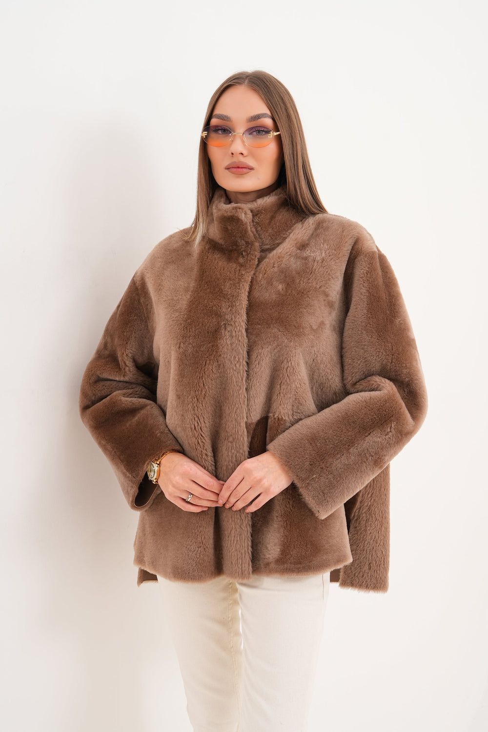 The Belluna Camel Reversible Shearling Jacket