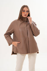 The Belluna Camel Reversible Shearling Jacket
