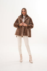 The Belluna Camel Reversible Shearling Jacket
