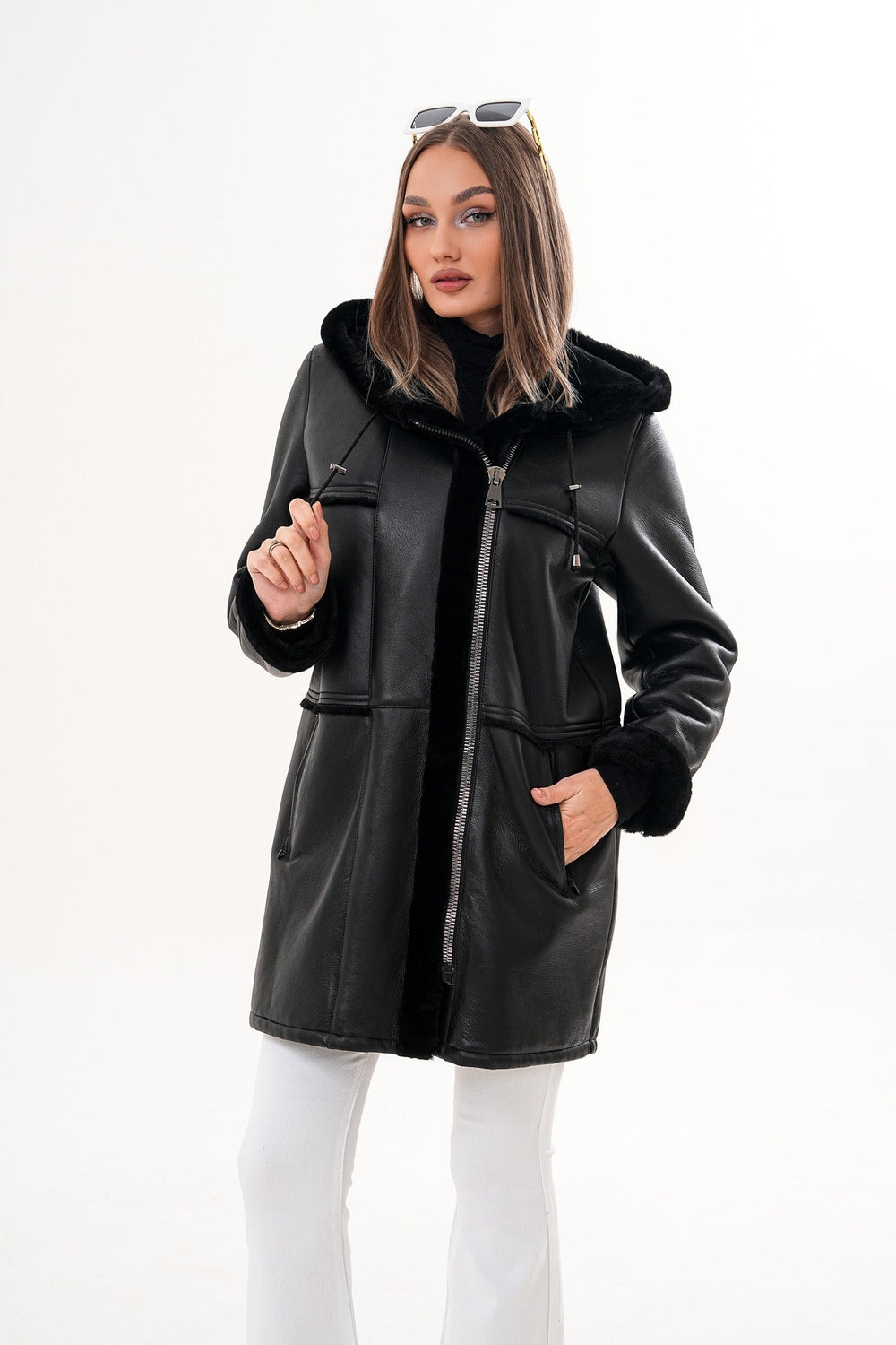 The Belluna Black Shearling Jacket