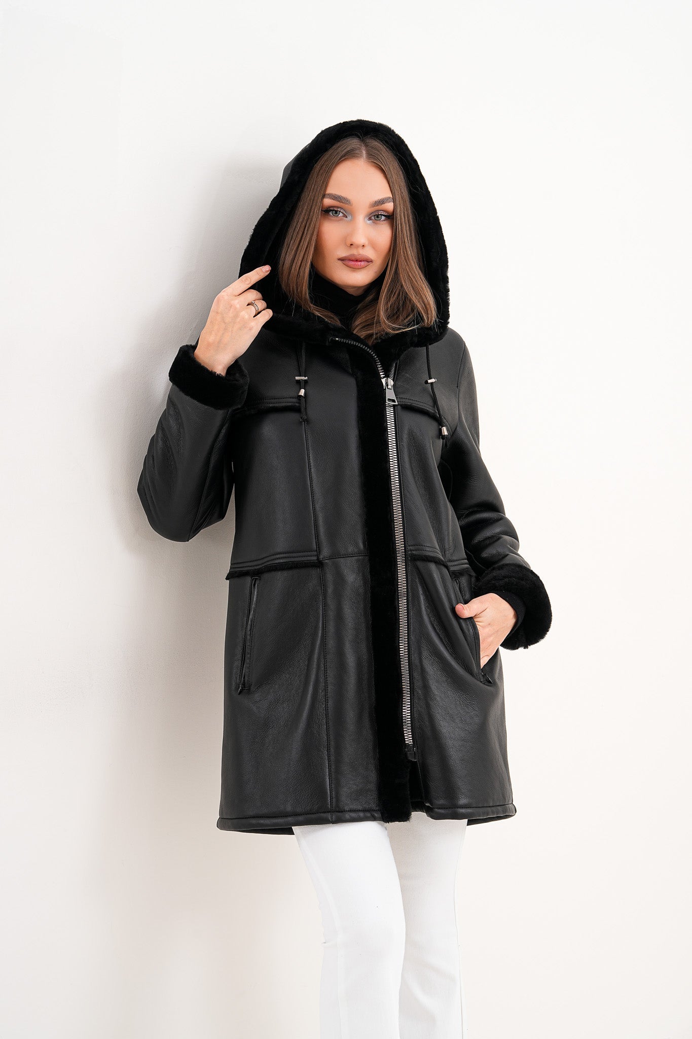 The Belluna Black Shearling Jacket