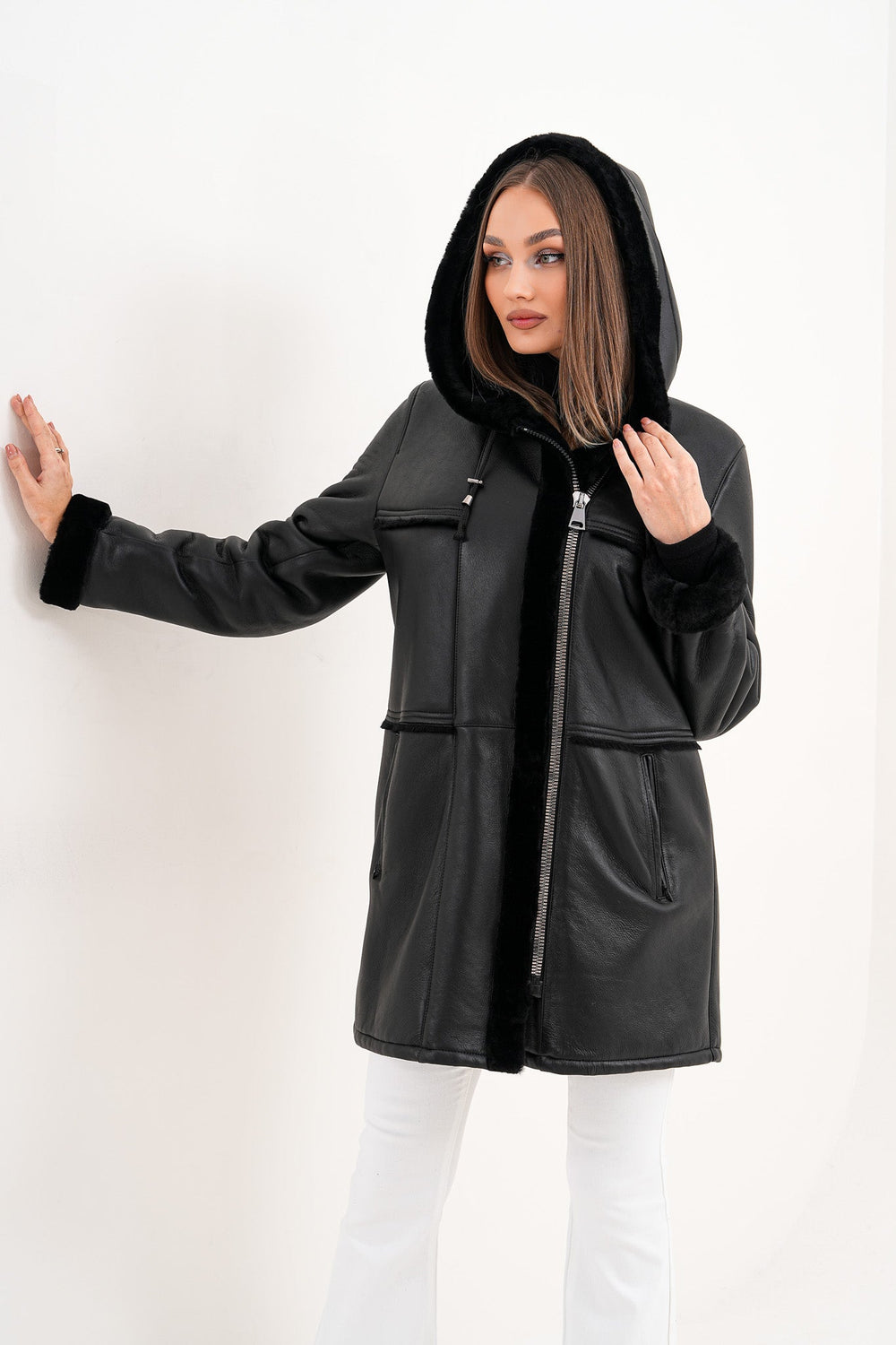 The Belluna Black Shearling Jacket