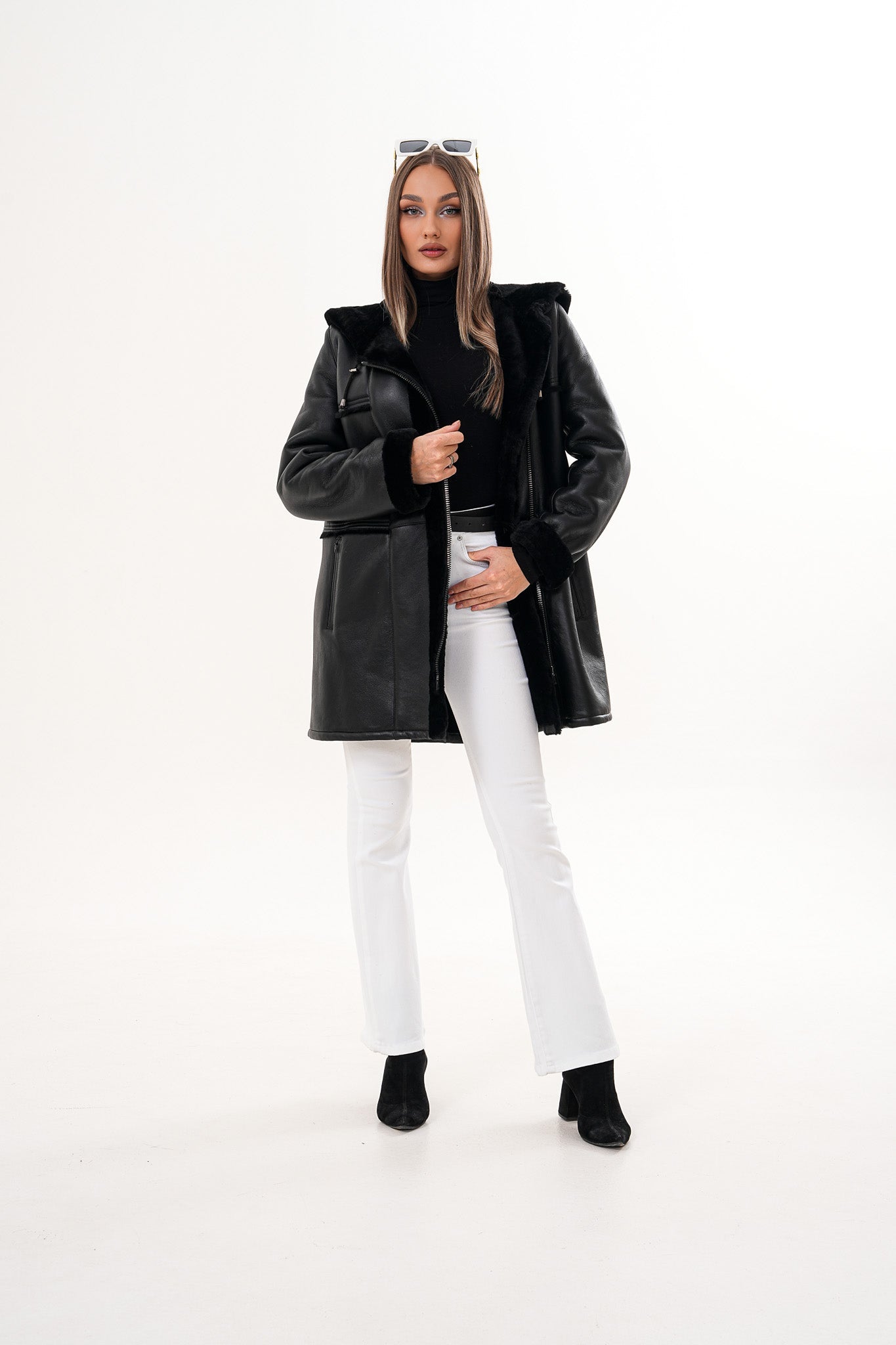 The Belluna Black Shearling Jacket